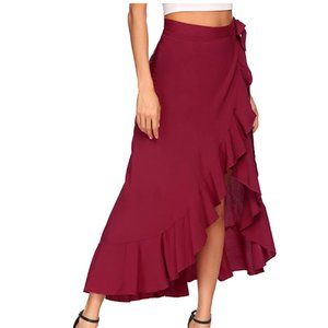 Meaneor Women's Wrap Skirt Beach Sarongs Cover Up High Waist Summer Skirts with